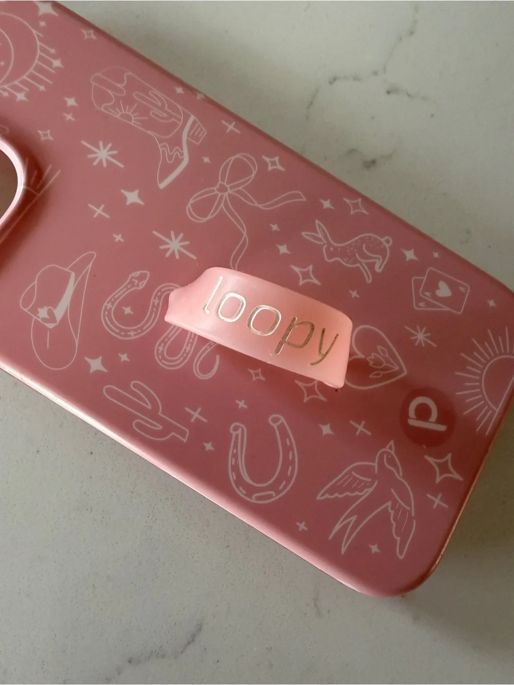 Loopy Brand Pink Patterned Phone Case with Loopy Grip